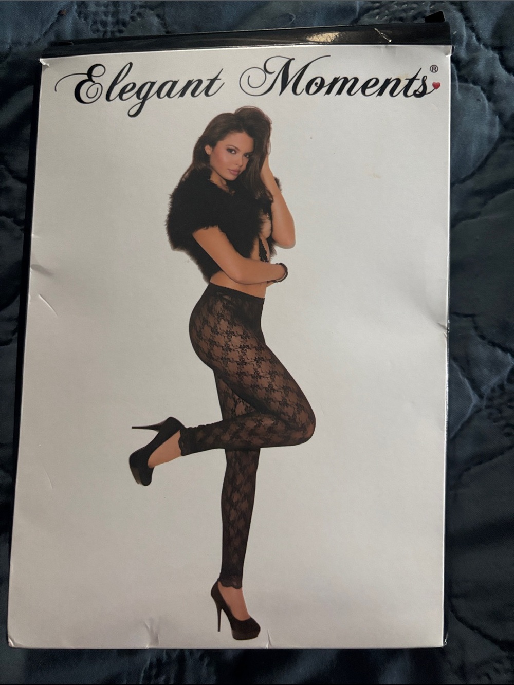 Elegant Moments Black Lace Patterned Tights